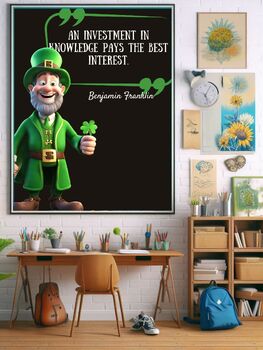 Preview of St Patricks Day Educational Poster "Education is a learning experience that has