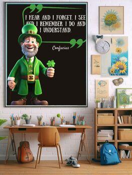 Preview of St Patricks Day Educational Poster "I hear and I forget. I see and I remember. I