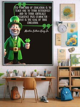Preview of St Patricks Day Educational Poster "Learning is a treasure that follows its ...