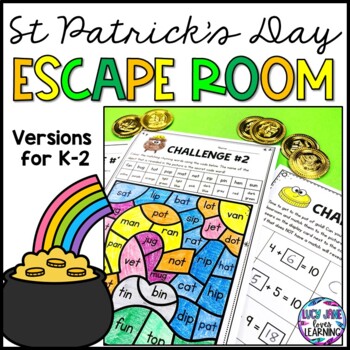 Preview of St Patricks Day Escape Room | Kindergarten | 1st Grade | 2nd Grade