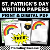 FREE St Pattys Day Writing Paper with Lines St Patricks Da