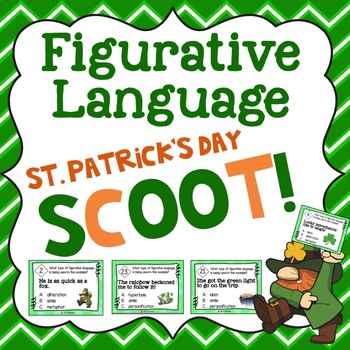 Preview of St. Patrick's Day Figurative Language Scoot Game (3-5 grades)