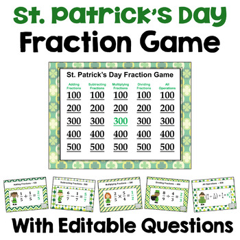 Preview of St. Patrick's Day Fraction Game