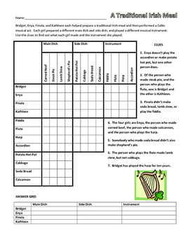 st patricks day fun six logic puzzles for middle school
