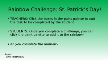 Preview of St. Patricks Day GROSS MOTOR CLICKABLE-  PPT