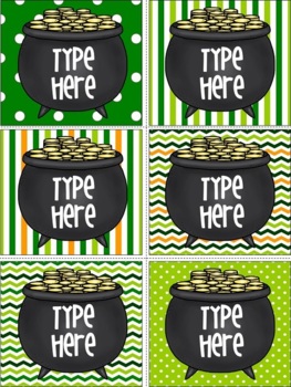 Preview of St Patricks Day Gift Tags Editable  Labels Printable