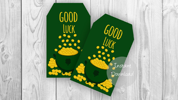 Preview of St. Patricks Day Gift Tags, St. patrick Labels, Irish Gnomes