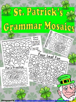 Preview of St. Patrick's Day Grammar Mosaics-Nouns,Verbs, Adj, Adverbs Fun!