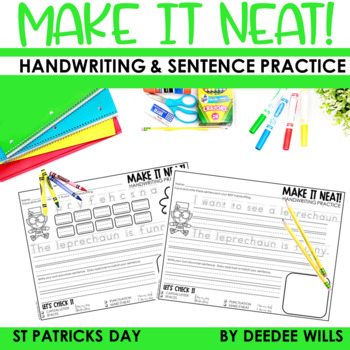 Preview of St Patricks Day Handwriting Practice Themed Handwriting and Sentences