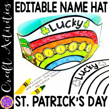 Preview of St Patricks Day Hat Leprechaun Hat St. Patrick's Day Crown Name Craft Headband