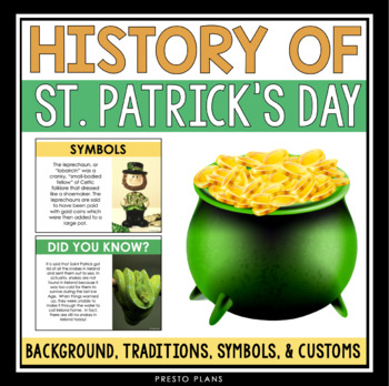 Preview of History of St. Patrick's Day Presentation and Writing Prompt Assignment