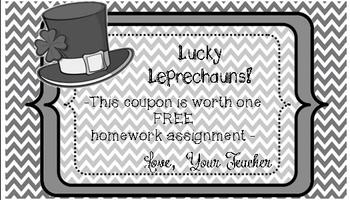 Preview of St. Patrick's Day Homework Pass FREEBIE