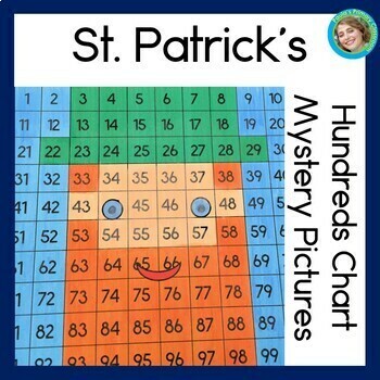Preview of Saint Patricks Day 100s Chart Mystery Pictures Blank and Numbered Charts