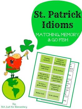 Preview of St. Patrick's Day Idiom Matching, Memory, or Go Fish Game