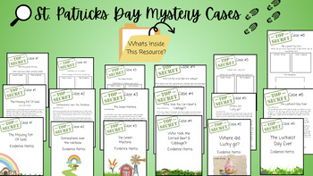 Preview of St. Patricks Day Inference Practice Close Reading Mystery Cases