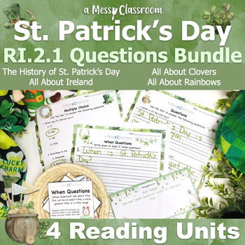 Preview of St. Patricks Day Ireland Clovers Rainbows Mega Bundle RI.2.1 Ask Answer Question
