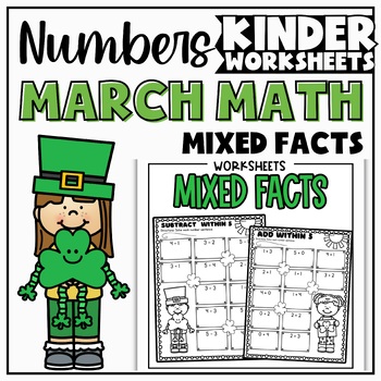 Preview of St. Patricks Day Kindergarten Math Worksheets