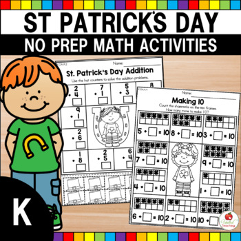 Preview of St Patricks Day Math Activities | No Prep Worksheets | March | Spring