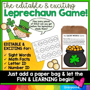 Preview of St Patricks Day Leprechaun Game : for Sight Words , Math, Vocab , etc!