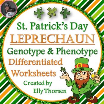 Preview of St. Patrick's Day Leprechaun Genotype and Phenotype Punnett Square Worksheets