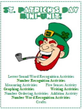 Preview of St. Patrick's Day Leprechaun Mini Unit Math Reading Writing Crafts!