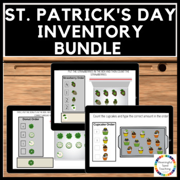 Preview of St. Patricks Day Life Skills Inventory and Stocking Bundle Digital Boom Cards™