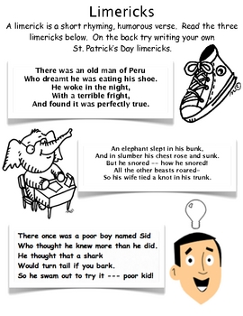 Preview of St. Patrick's Day Limericks and Fun
