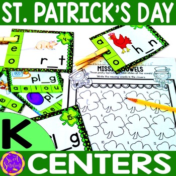 Preview of St Patricks Day CVC Number Bond Practice Greater Than Less Than Kindergarten