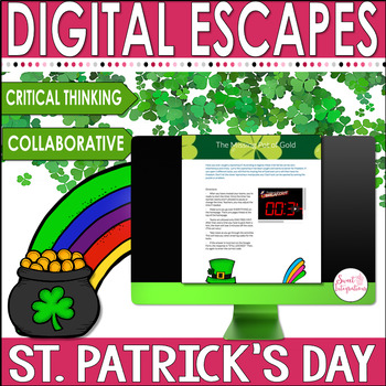 Preview of St. Patricks Day March Digital Escape Room Activity - Ireland Social Studies