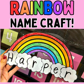Preview of St Patricks Day March Rainbow Names Craft Bulletin Board Display Spring Activity