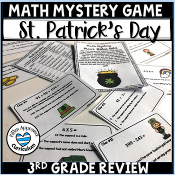 Preview of St Patricks Day Math 3rd Grade Review Multiplication, Division, and Addition