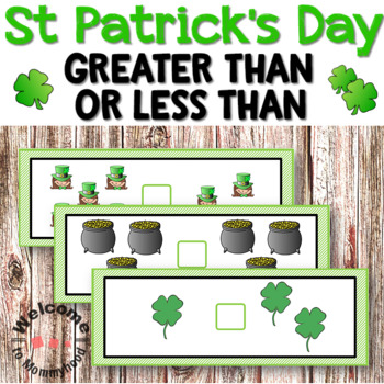 Preview of St Patricks Day Math Activities - Greater Than, Less Than
