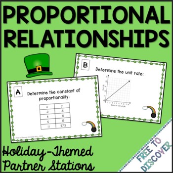 Preview of St. Patricks Day Math Activity Proportional Relationships