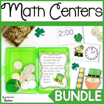 Preview of St. Patrick's Day Math Center Bundle for 1st Grade