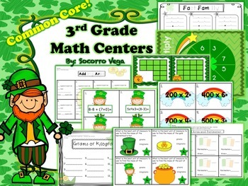 Preview of St. Patrick's Day Math Center: Third Grade!!