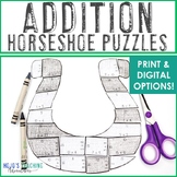ADDITION Horseshoe Puzzle | St Patricks Day Math Game Craf