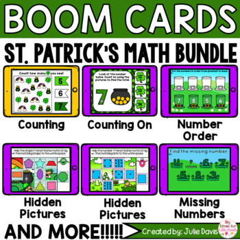 Preview of St Patricks Day Math Digital Boom Cards™ Bundle