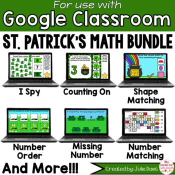 Preview of St Patricks Day Math Digital Bundle for Google Classroom
