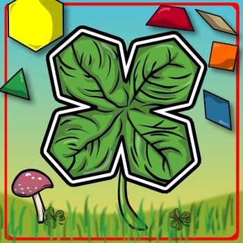 Preview of St. Patrick's Day Math Freebie - Four-Leaf Clover Pattern Block Puzzle!