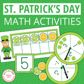 Preview of St. Patrick's Day Fun Math Centers Games Activities Preschool Kindergarten