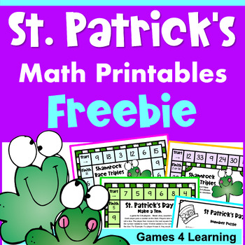 Preview of Free St. Patrick's Day Math Activities - Games and Puzzle Sheet
