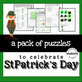 St Patricks Day Math Puzzles - algebra skills