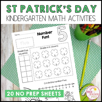 Preview of St Patrick's Day Math Activities Kindergarten and First Grade
