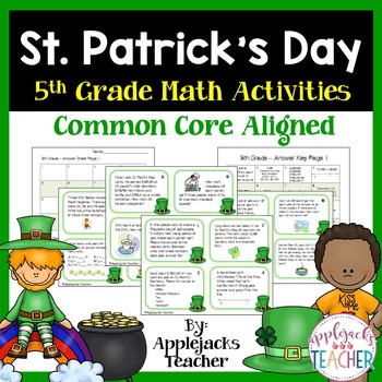 Preview of St. Patrick's Day Math Task Cards - 5th Grade Common Core
