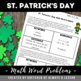 St. Patrick's Day Math Word Problems Activity