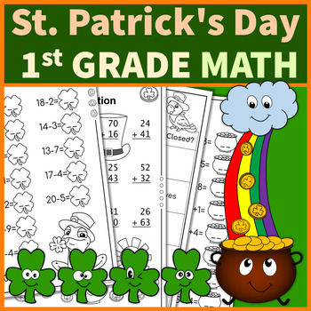 Preview of St. Patricks Day Math Worksheets 2nd Grade No Prep Printables