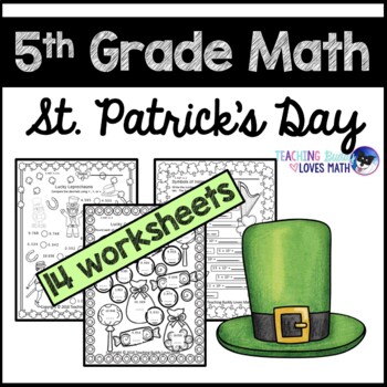 Preview of St Patricks Day Math Worksheets 5th Grade Common Core