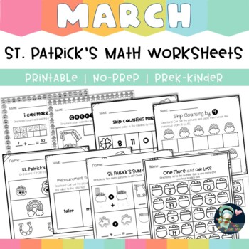 Preview of St Patricks Day Math Worksheets