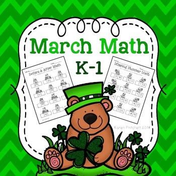 Preview of St Patrick's Day March Math - sequencing, missing number, tens frames