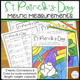 St Patricks Day Metric Measurement Color by Code Activities